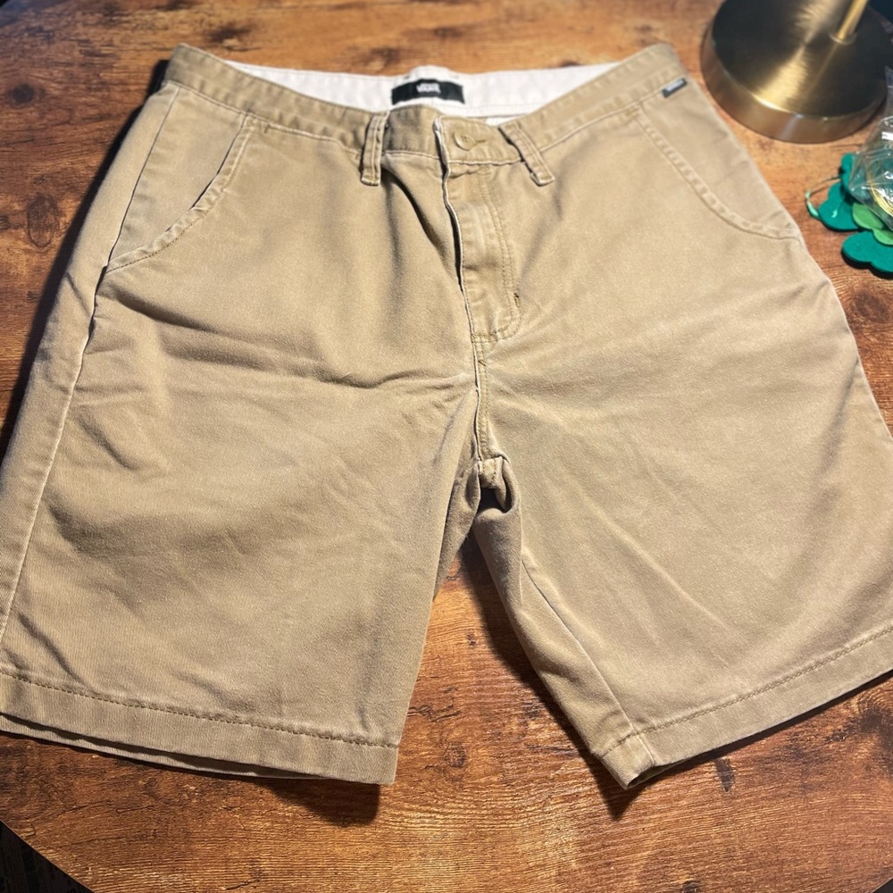Vans Men's Khaki Flat Front Shorts